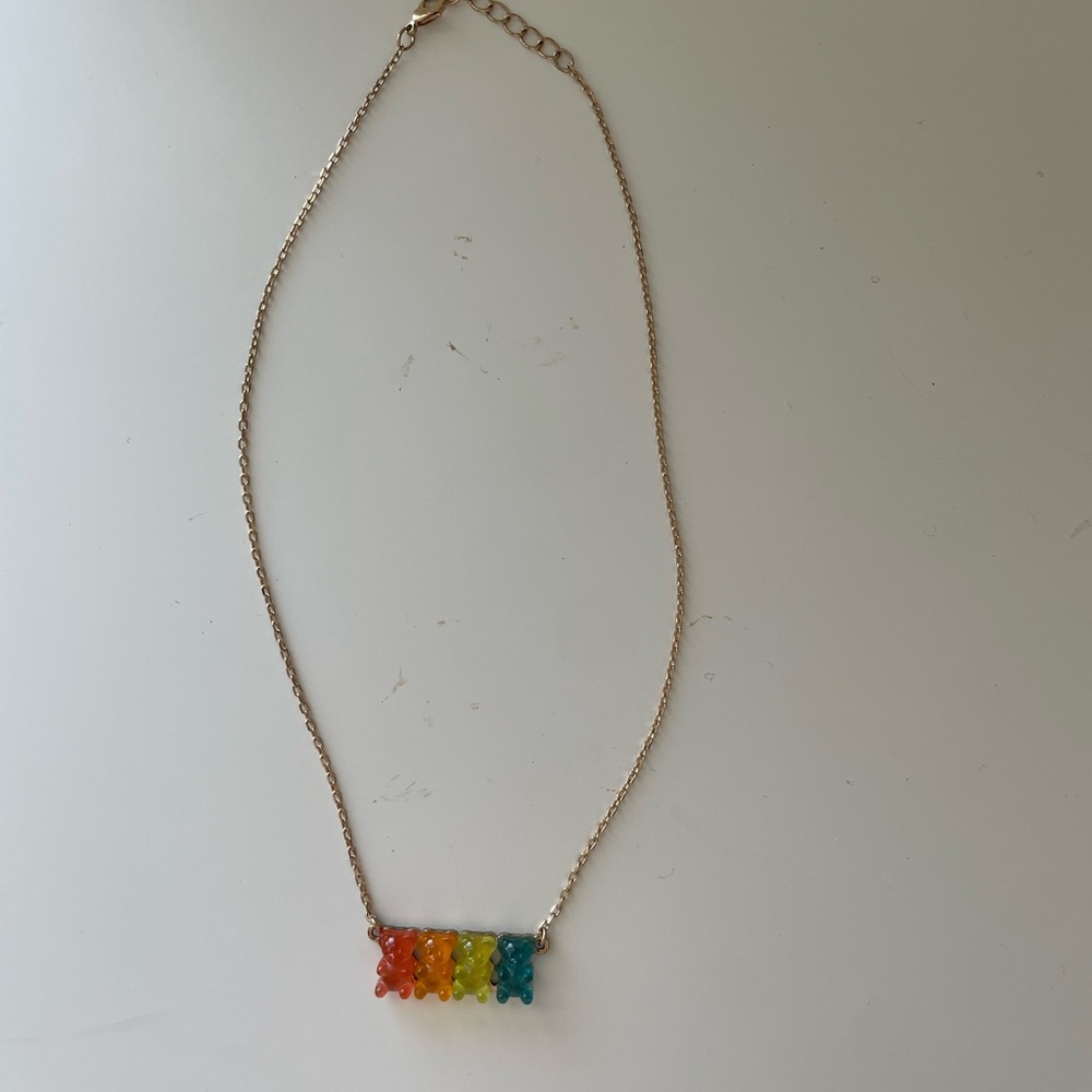 Betsey Johnson Necklace Gold Gummy Bear Coquette Fall Rainbow Cute Kawaii Lolita